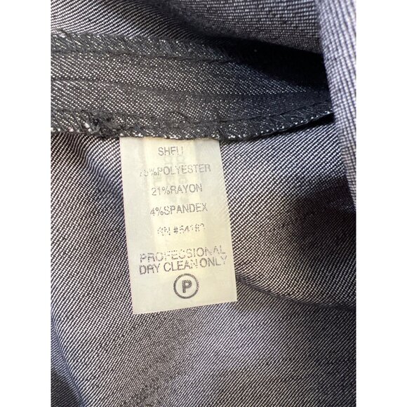 Calvin Klein Denim Shirt Dress Size 6 Snap Front Belted Black Work Utility NEW - Picture 5 of 8